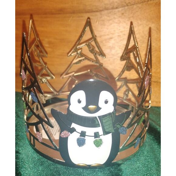 Bath & Body Works Other - Bath & Body Works Penguin & Pine Tree 3-Wick Candle Holder